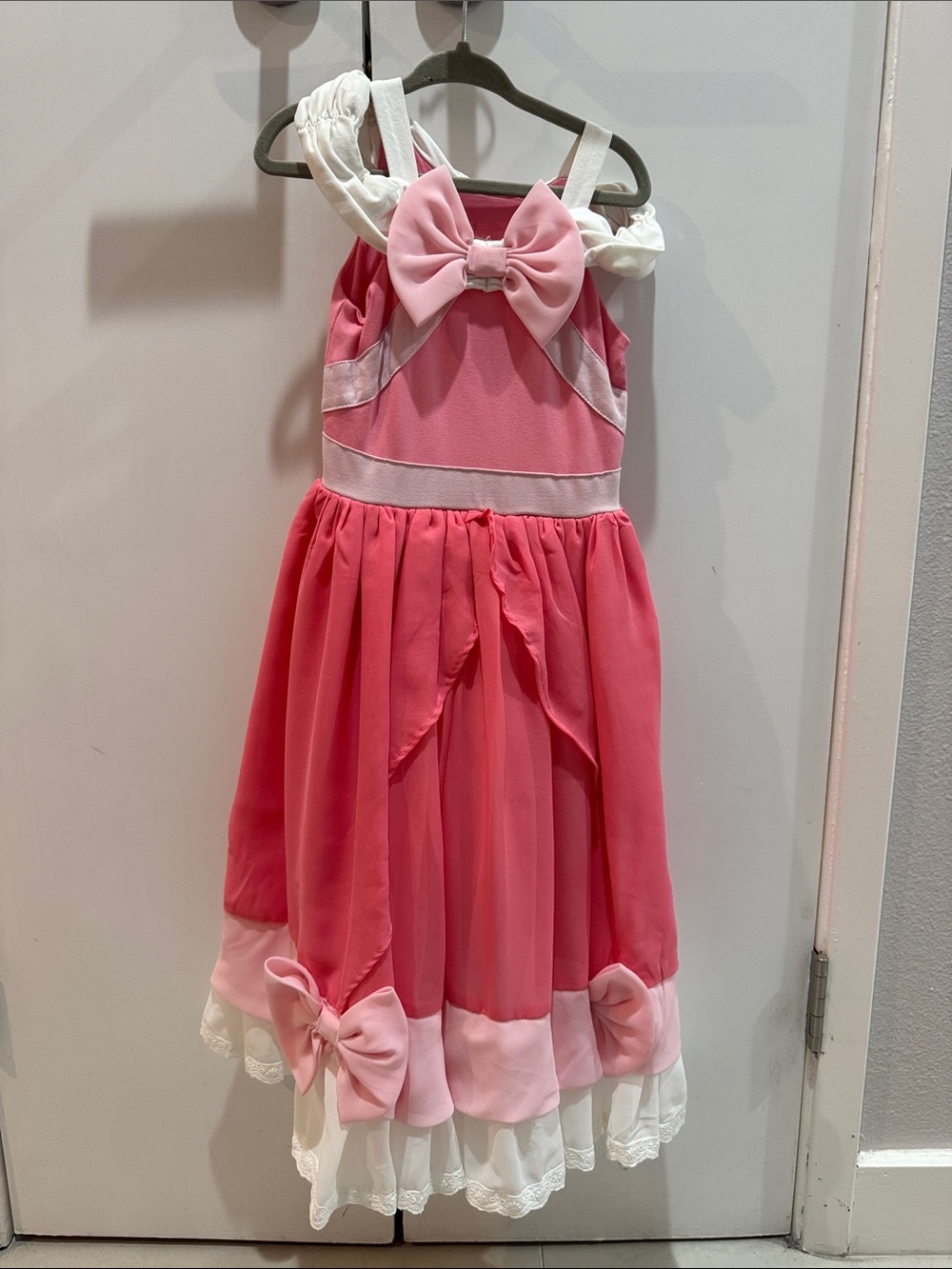 Taylor Joelle Aurora Pink Bow-Trim Costume Dress